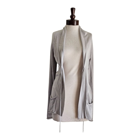 Shae Women’s Light Grey Knit Open Cardigan Sweater - Size M - Picture 2 of 6